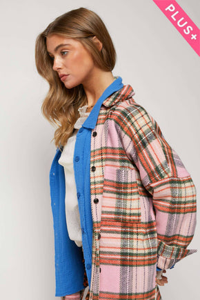 Pink Plus Plaid Button Down Shirt