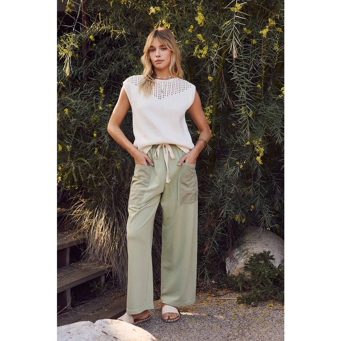 Ivory Open Knit Sweater Top