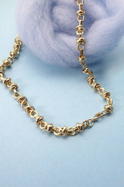 Gold Handmade Knot Link Chain Necklace