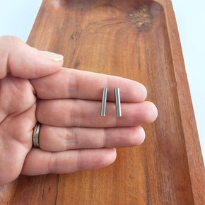 Silver Luxe Bar Studs