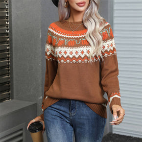 Pumpkin Fair Isle Knit Sweater
