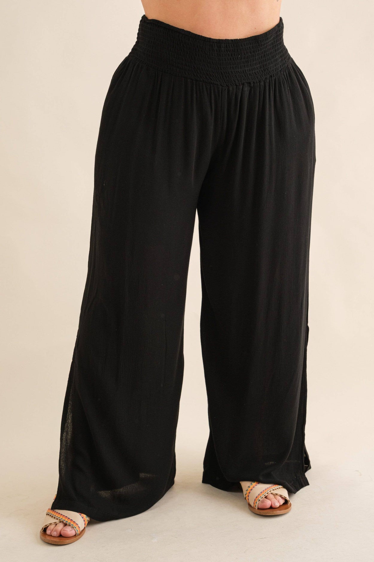 Plus Gauze Palazzo Pants