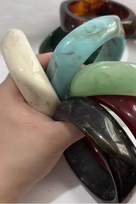 Jade Irregular Square Cuff Bangle