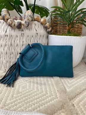 Olive Soft Vegan Leather Wristlet/Clutch