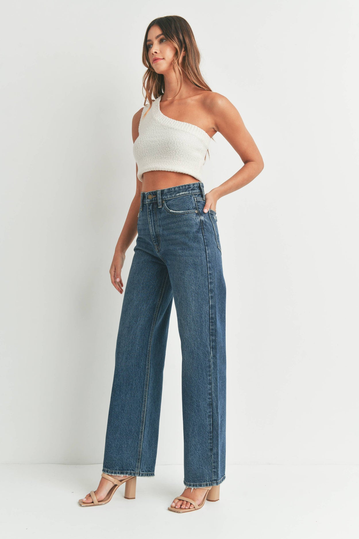 High Waisted Dark Denim Jeans