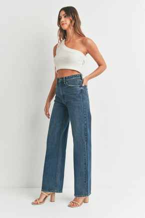 High Waisted Dark Denim Jeans