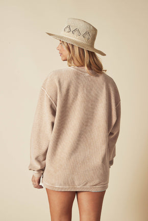 Latte Merry Thermal Vintage Pullover