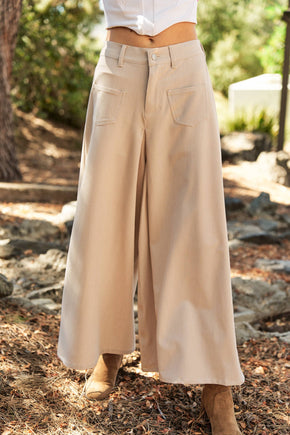 Plus Beige Wide Leg Pant
