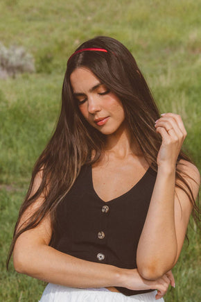 Ruby Red Silky Headband