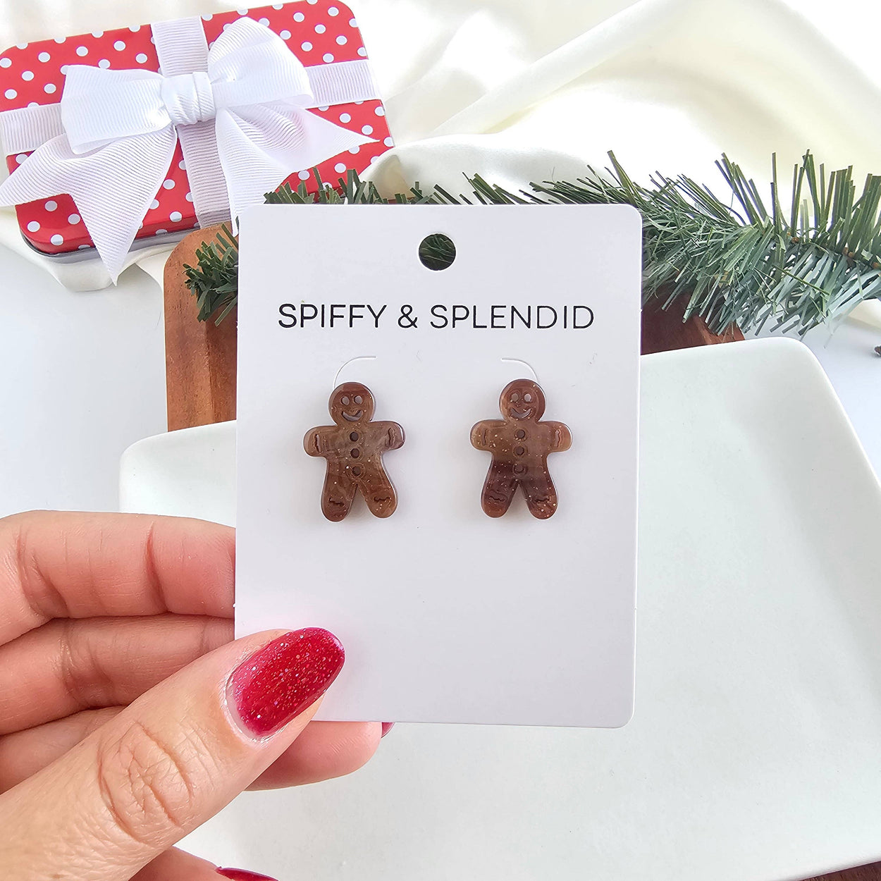 Brown Shimmer Gingerbread Studs