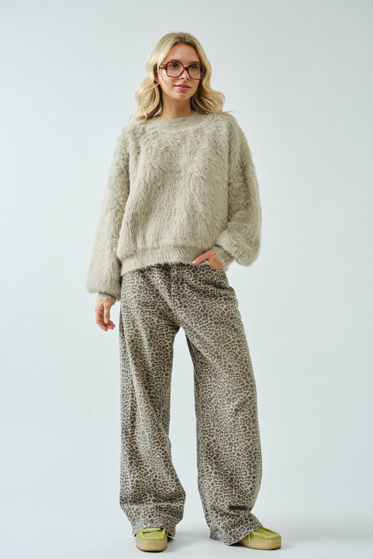 Ash Grey Cozy Fur Sweater