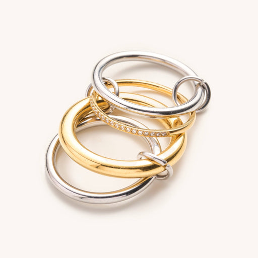 Olivia Mixed Metal Stacked Ring Set