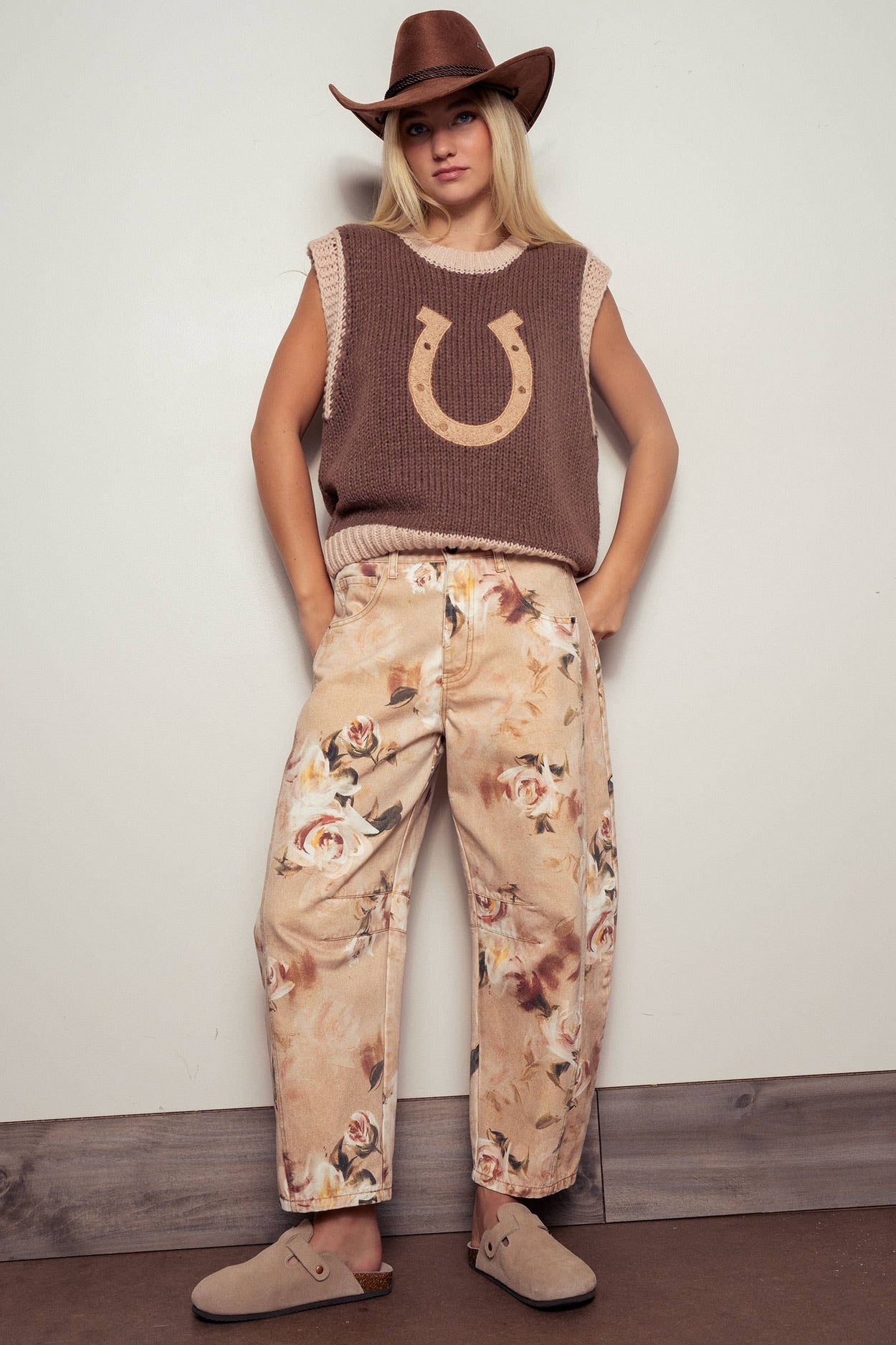 Neutral Western Horseshoe Sweater Vest