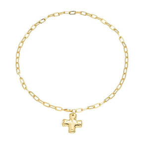 Gold Hammered Cross Necklace