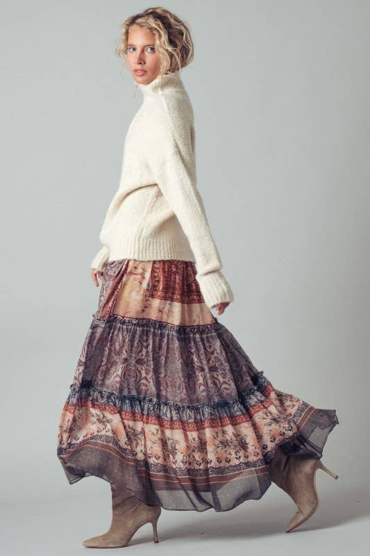 Ivory Textured Quarter-Zip Fold Collar Sweater