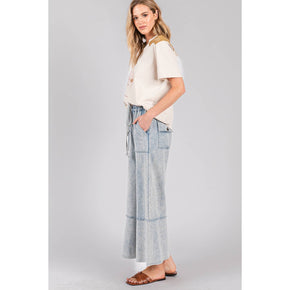 Denim Terry Knit Pants