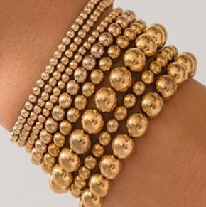 Gold Bead Stretchable Bracelet