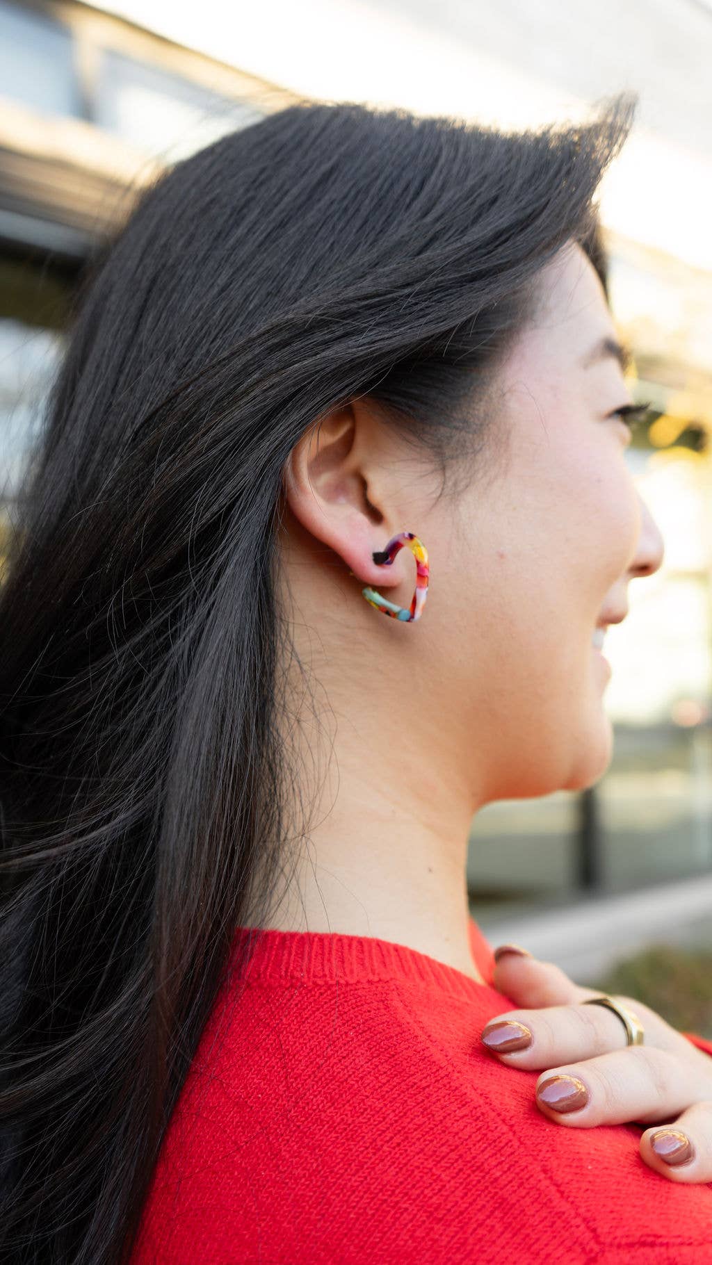 Tickled Pink Mini Heart Hoops