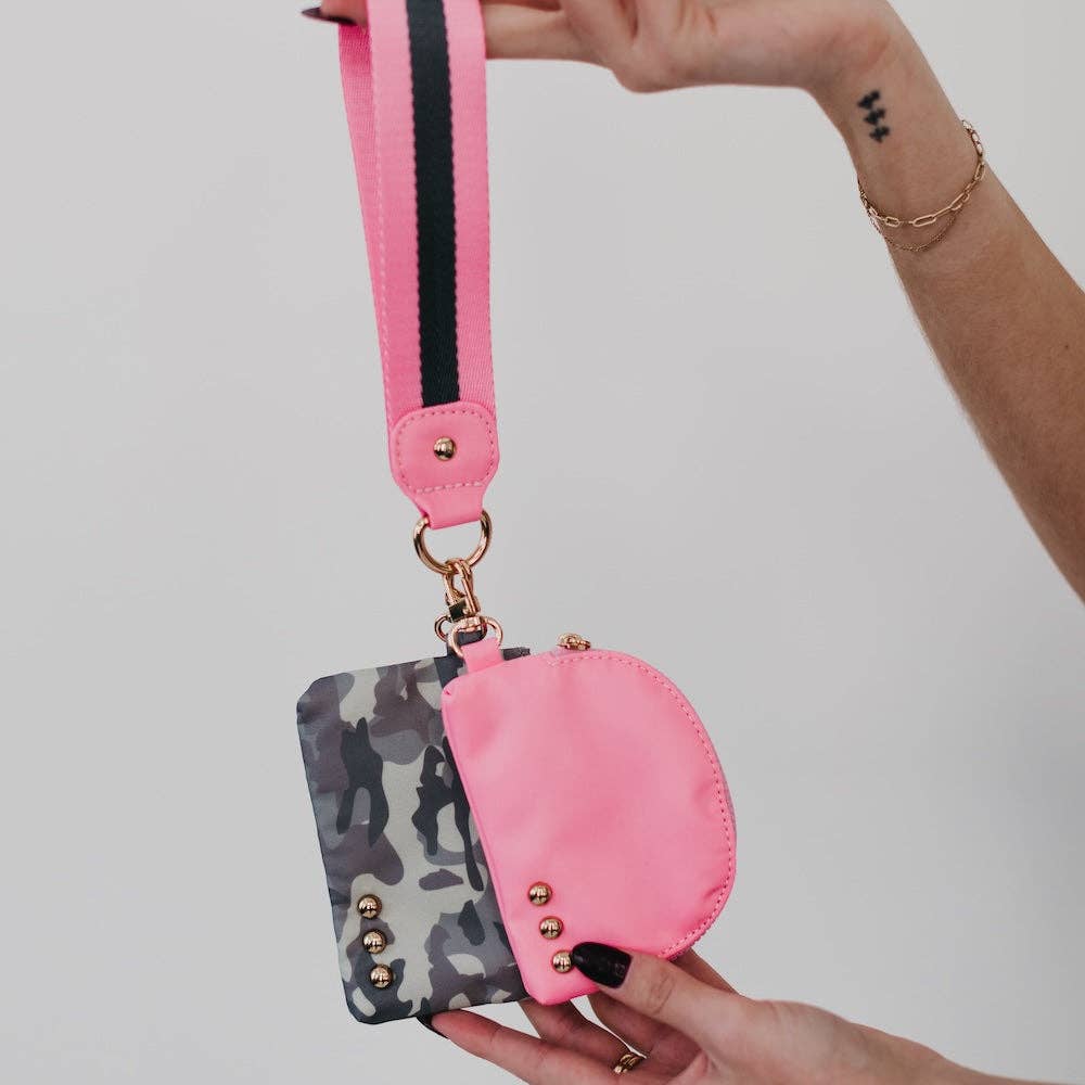 Pink Dual Pouch Wristlet