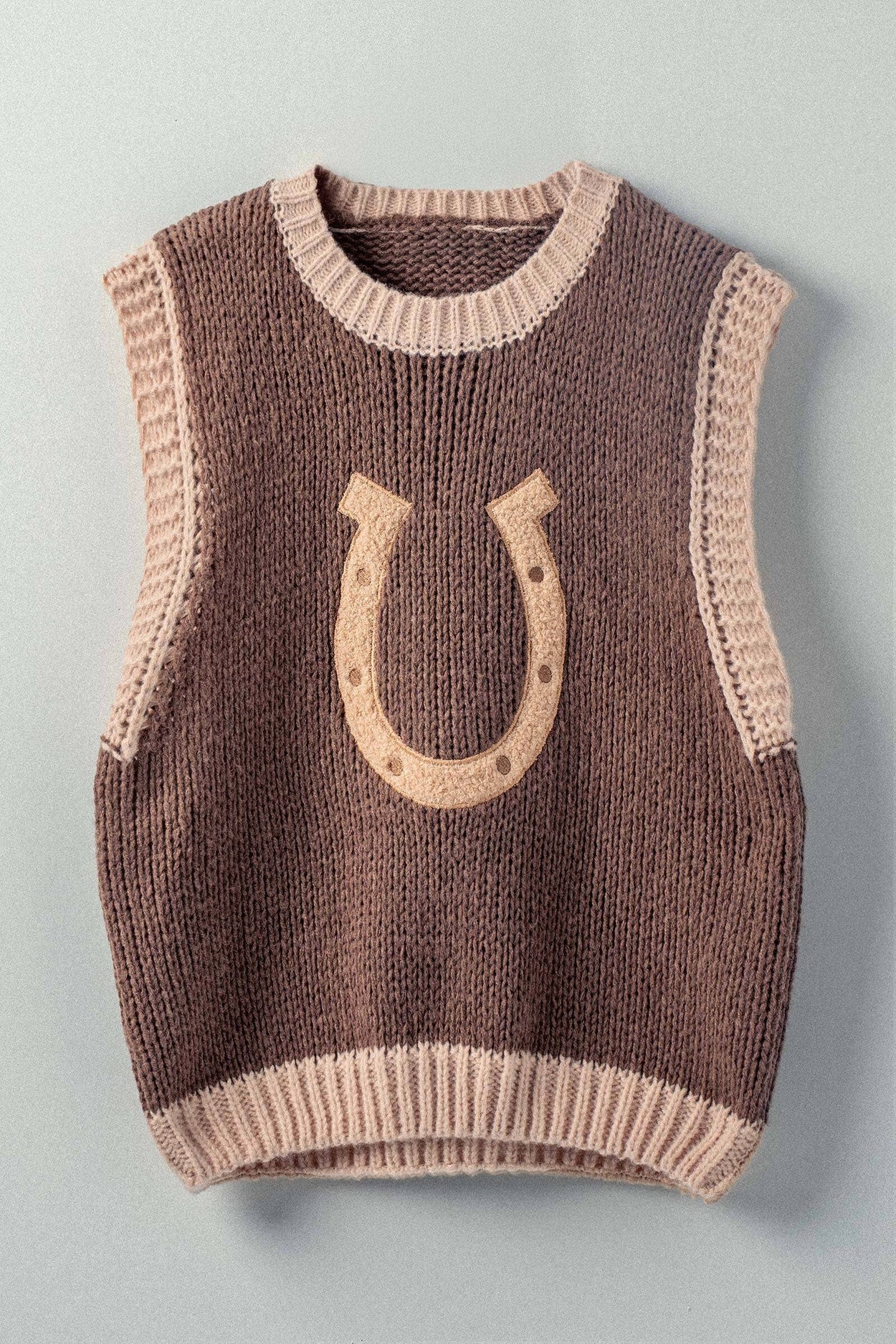 Neutral Western Horseshoe Sweater Vest