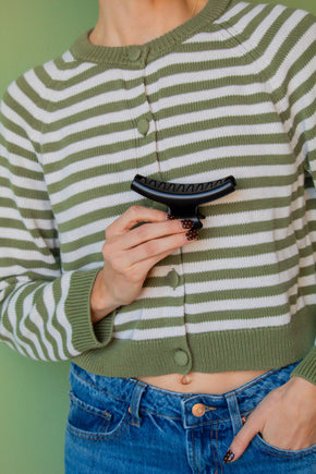 Glossy Green Fall Curved Claw Clip