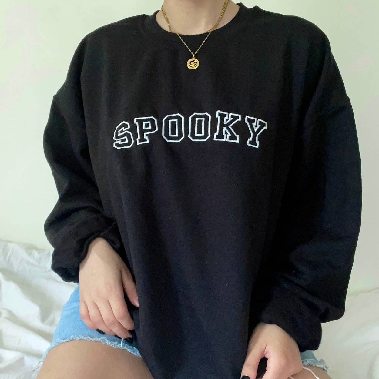 Embroidered Spooky Halloween Crewneck