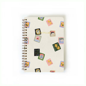 Floral Stamps Notebook Small Notebook With Lined Pages