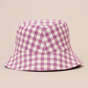 Purple Gingham Reversible Bucket Hat
