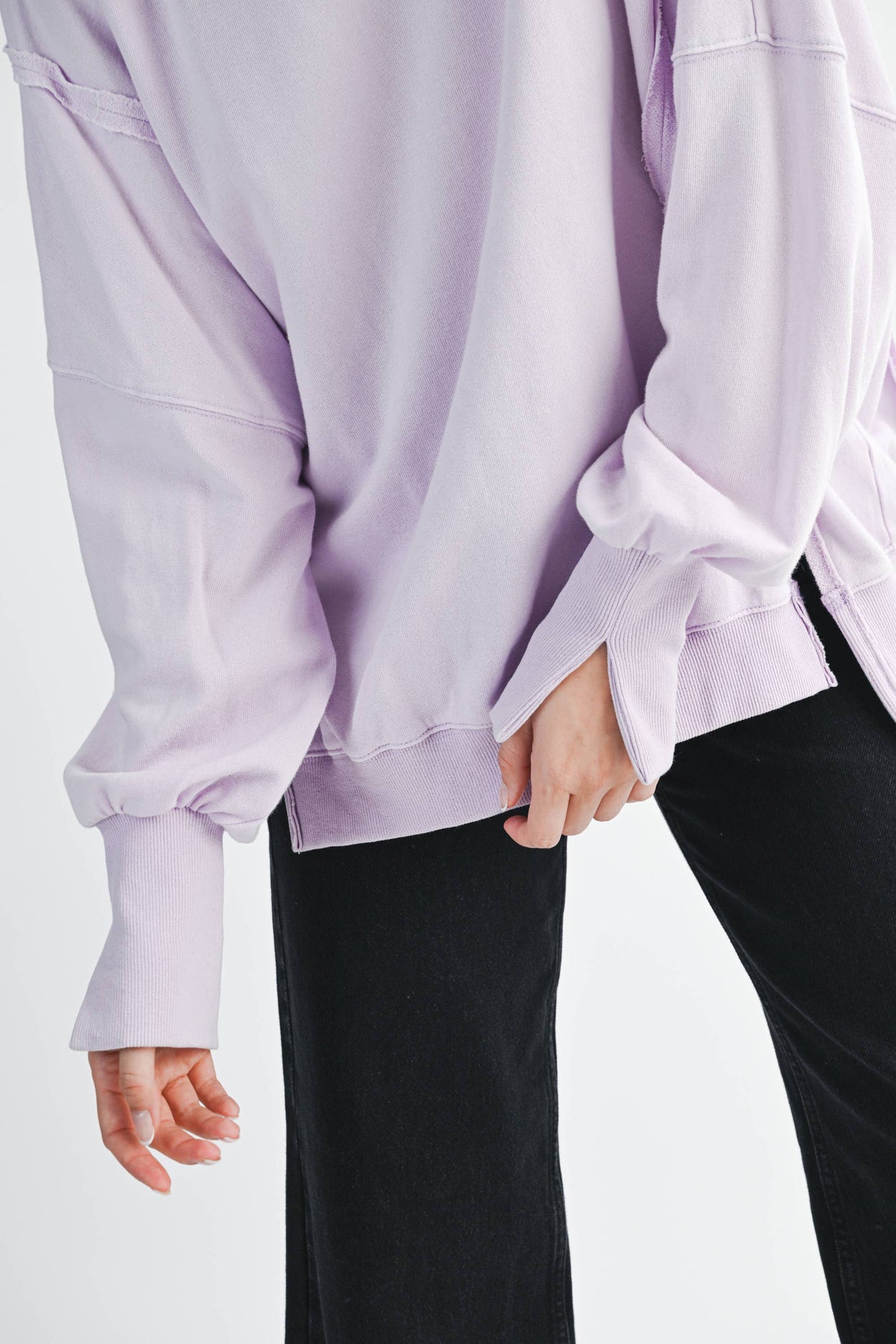 Lilac Oversized Seam Detail Pullover