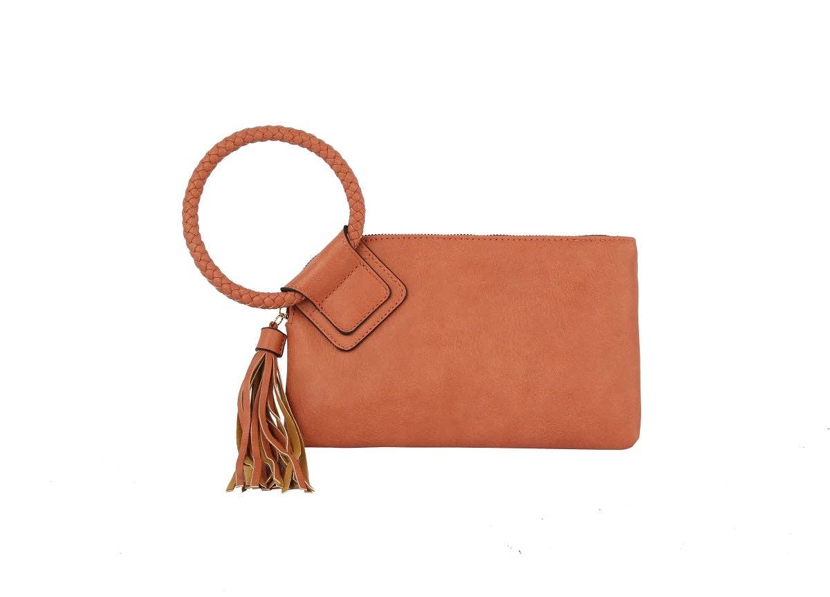 Olive Soft Vegan Leather Wristlet/Clutch