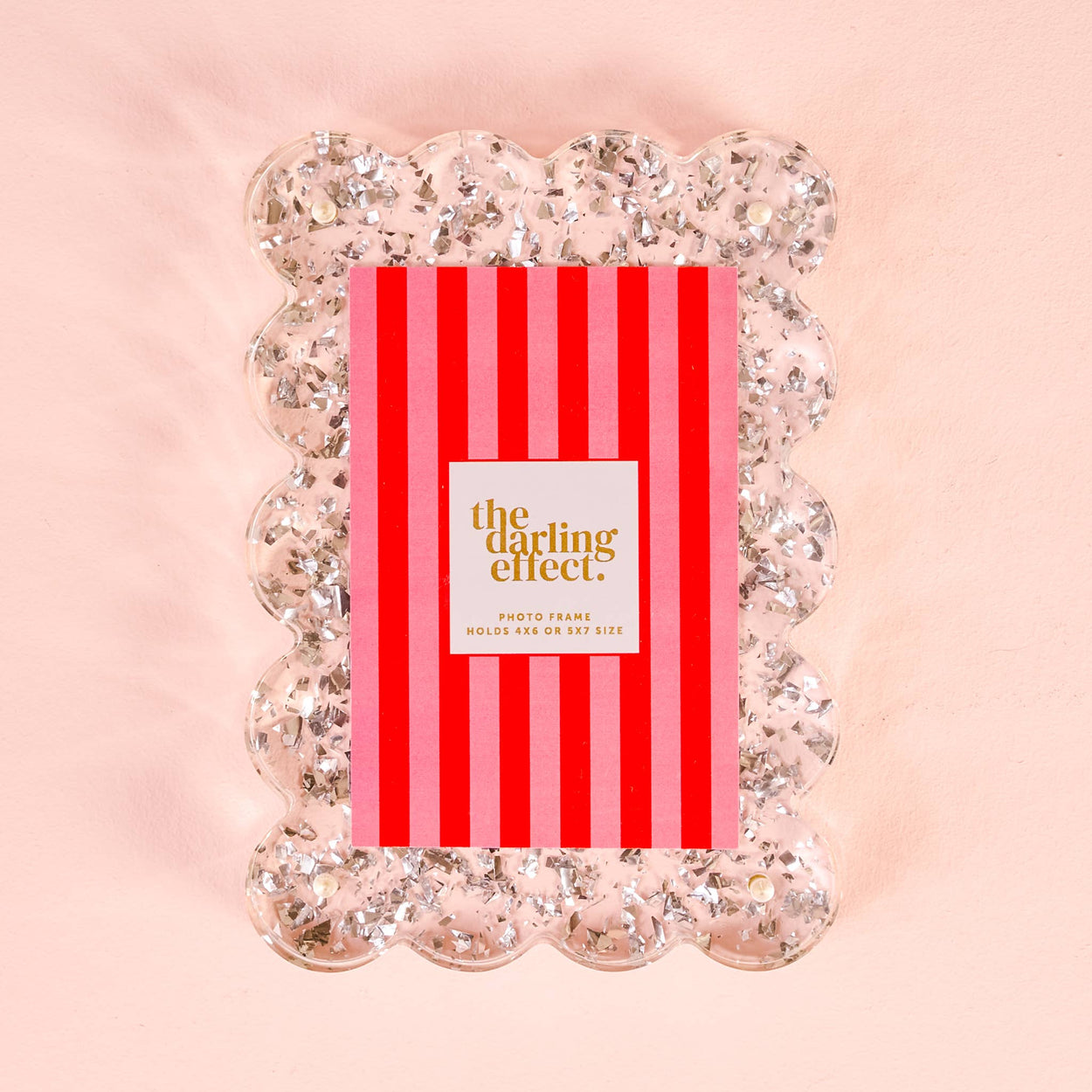 Silver Glitter Rectangle Scalloped Acrylic Frame