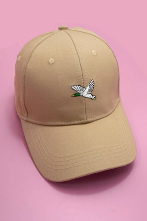 Tan Bird Embroidered Cap