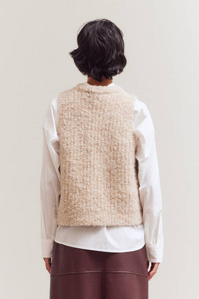 Oat Button Up Knit Vest