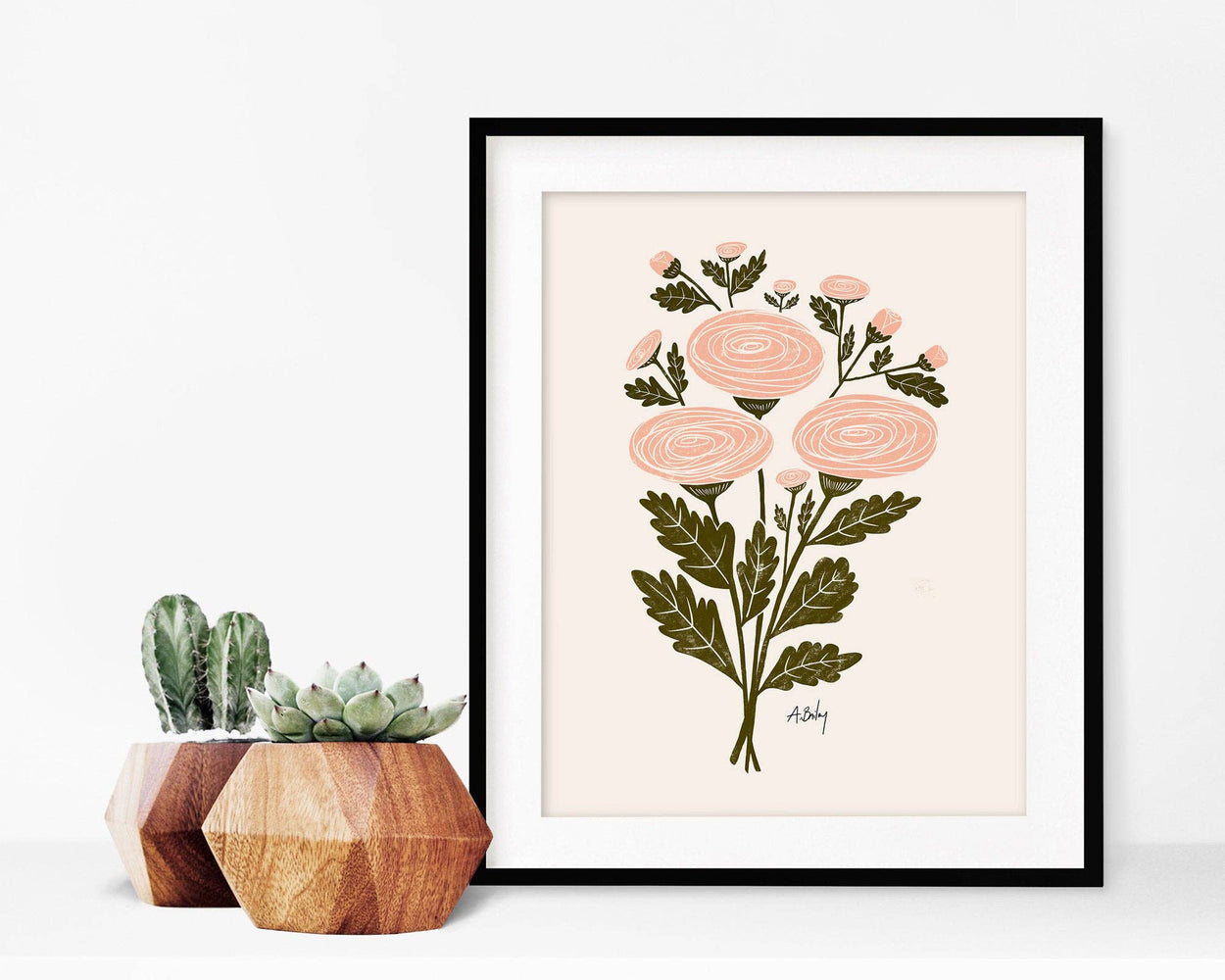 Ranunculus Bouquet - Floral Illustration Print