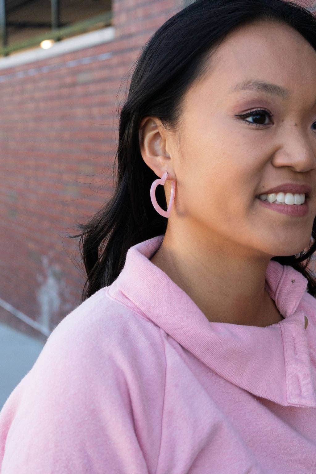 Pink Heart Hoops