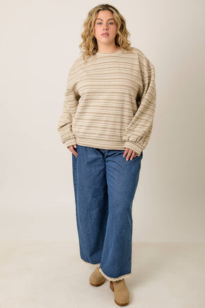 Plus Denim Jeans With Crochet Trim