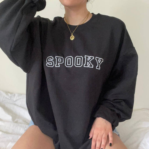 Embroidered Spooky Halloween Crewneck