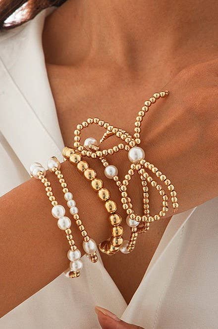 Chain Bead Pearl Bracelet