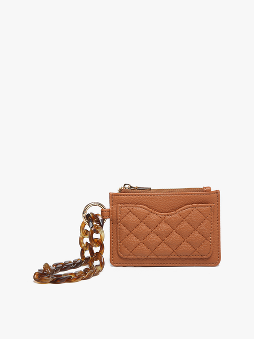 Brown Rhodes Quilted Wallet With Chain Bangle