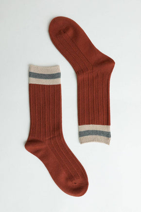 Rust Color Block Socks