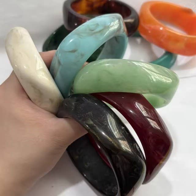 Jade Irregular Square Cuff Bangle