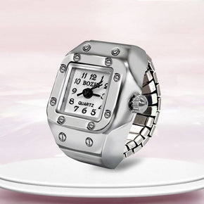 Silver Stainless Steel Ring-Shaped Watch Design