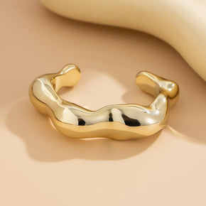 Gold Style C Irregular Shape Cuff Bangle