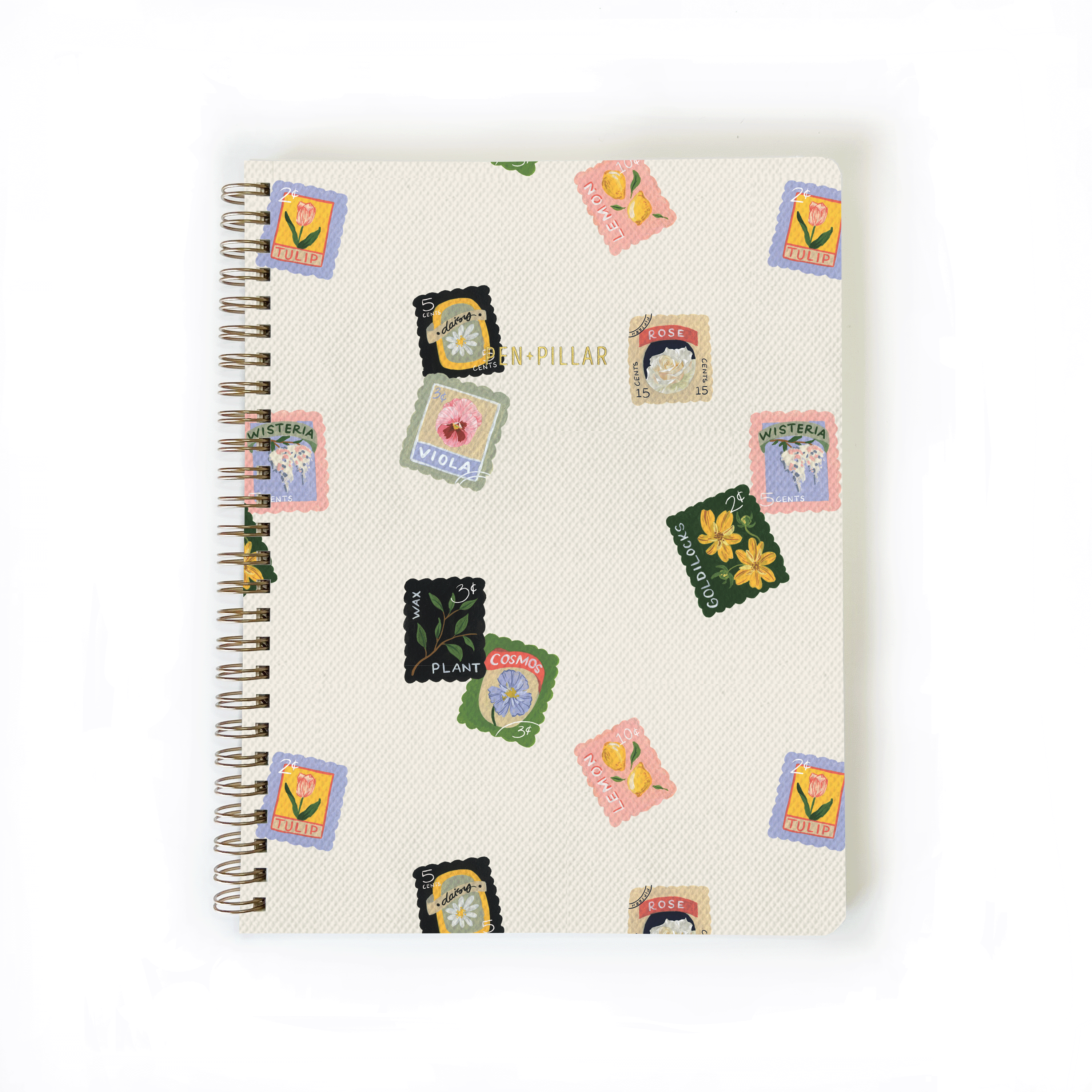 Floral Stamps Notebook Small Notebook With Lined Pages