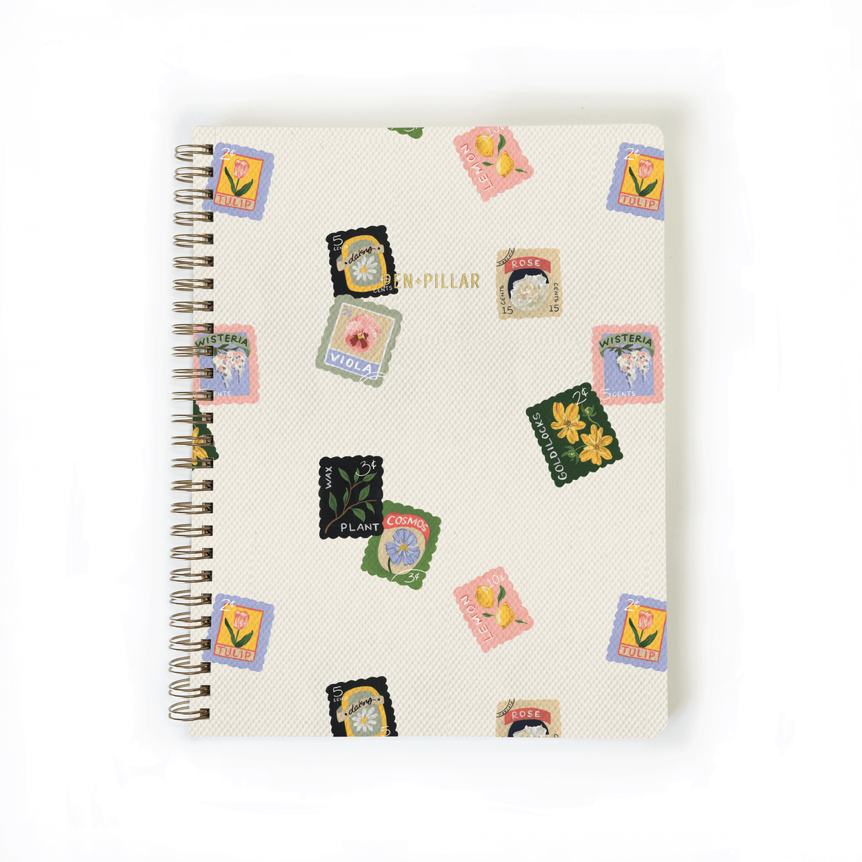 Floral Stamps Notebook Small Notebook With Lined Pages