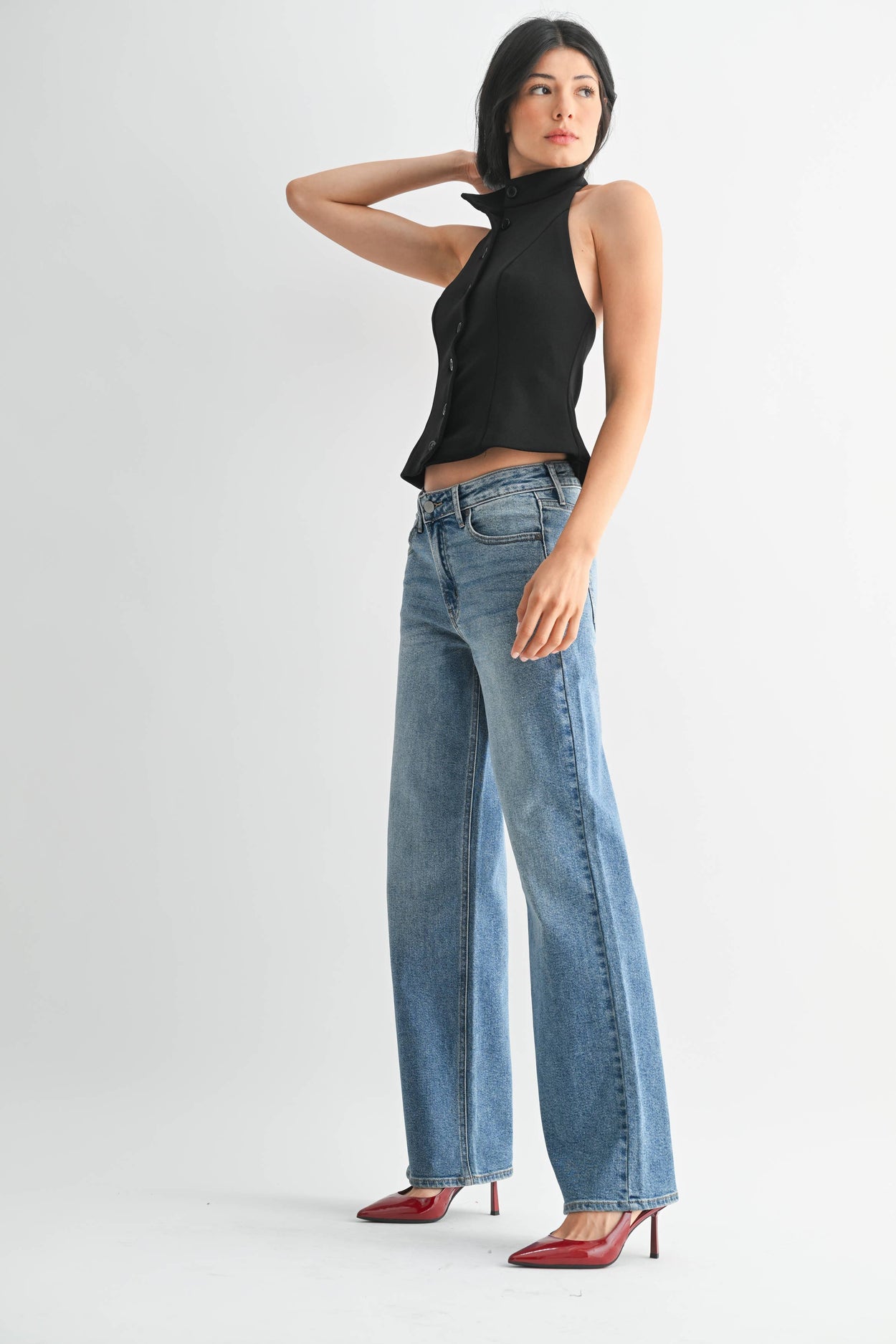 High Rise Medium Denim Jean