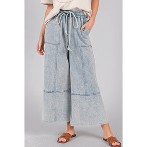 Denim Terry Knit Pants