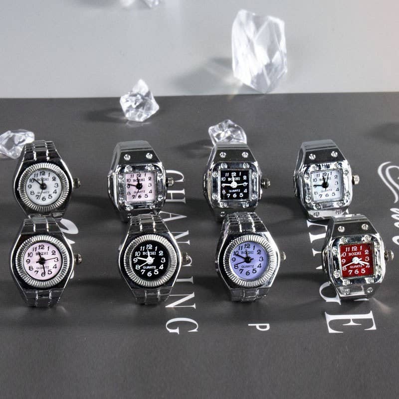 Silver Stainless Steel Ring-Shaped Watch Design