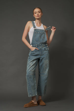 Grey Wash Relax Fit Denim Overall