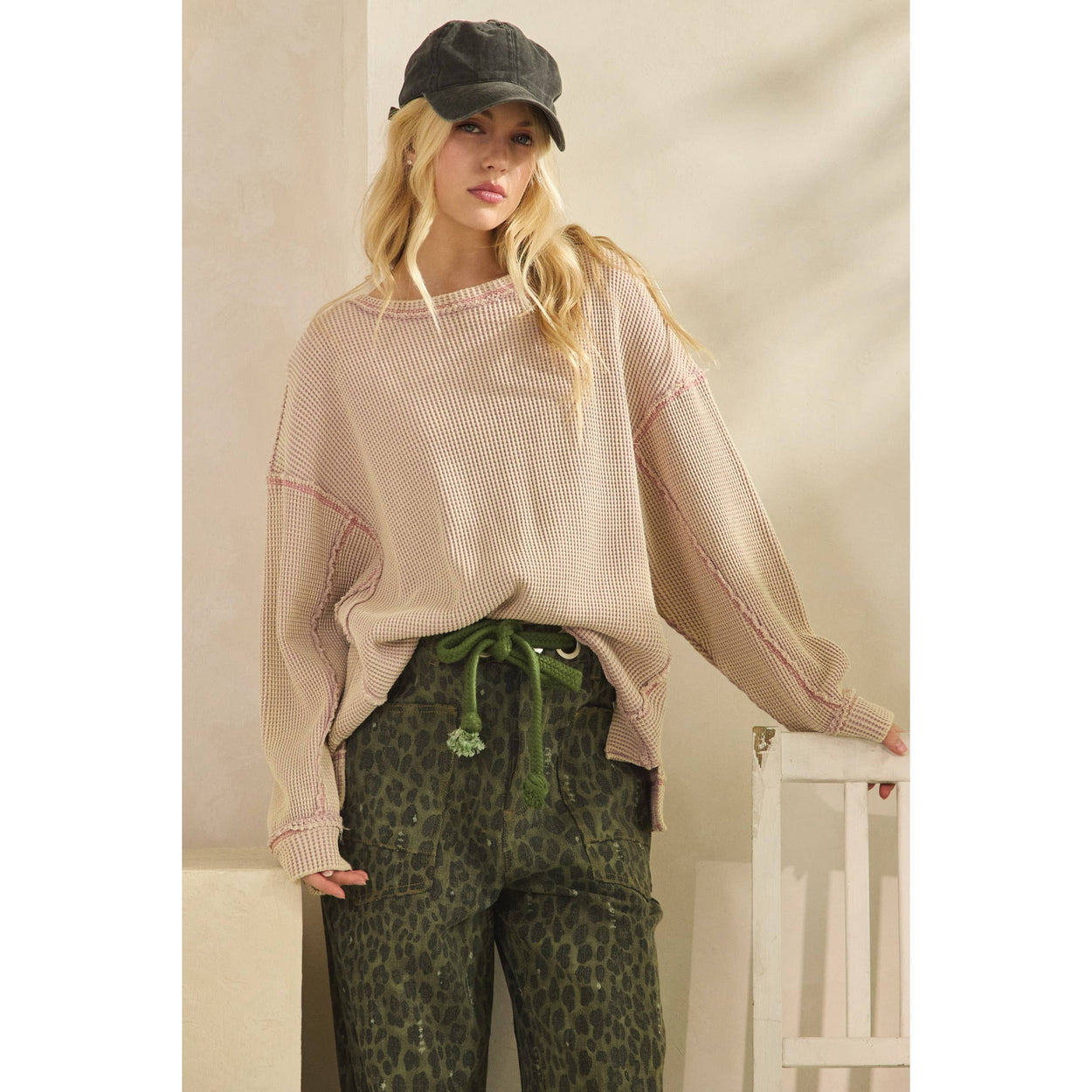 Mauve Thermal Texture Pullover